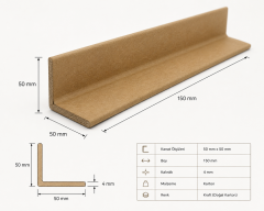 50x50x4  150 MM  Karton Köşebent (Paket 25'li)